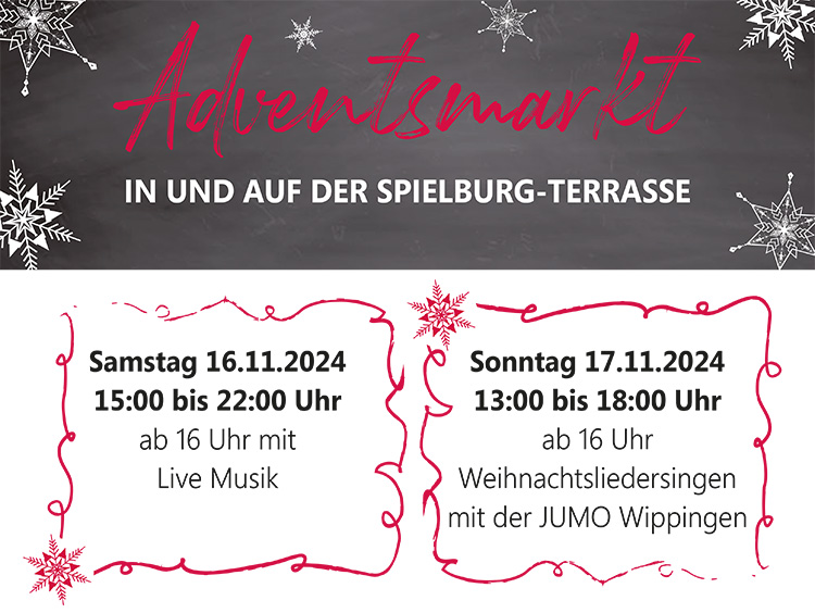 Adventsmarkt  in und auf der SPIELBURG Terrasse